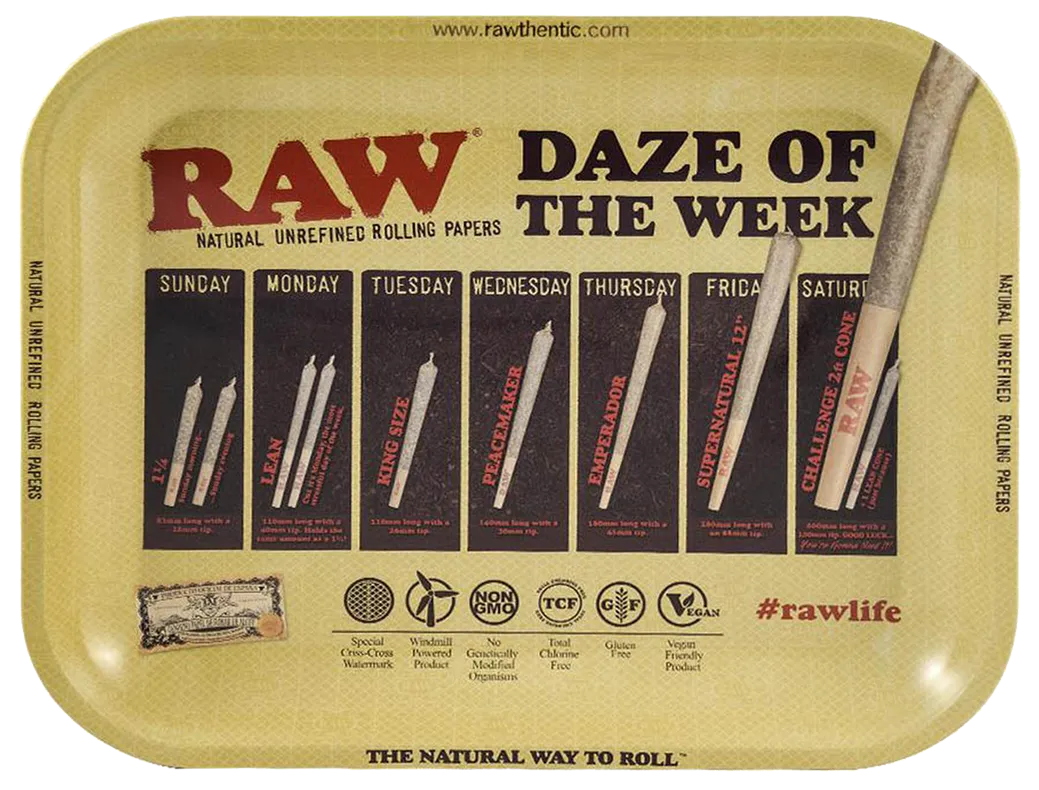 RAW Daze Of The Week Rolling Tray Large