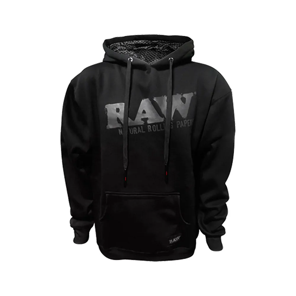 RAW Logo Hoodie with Stash Pocket - Black