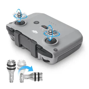 RCstyle Foldable Controller Joystick for DJI Flip/DJI NEO/DJI Mini 4K/Mini 4 Pro/Mini 3 Pro/Mavic 3/Mini 3/Air 3, Retractable Aluminum Alloy Portable Travel-Friendly Sticks Grip, 2 Pack (Silver)