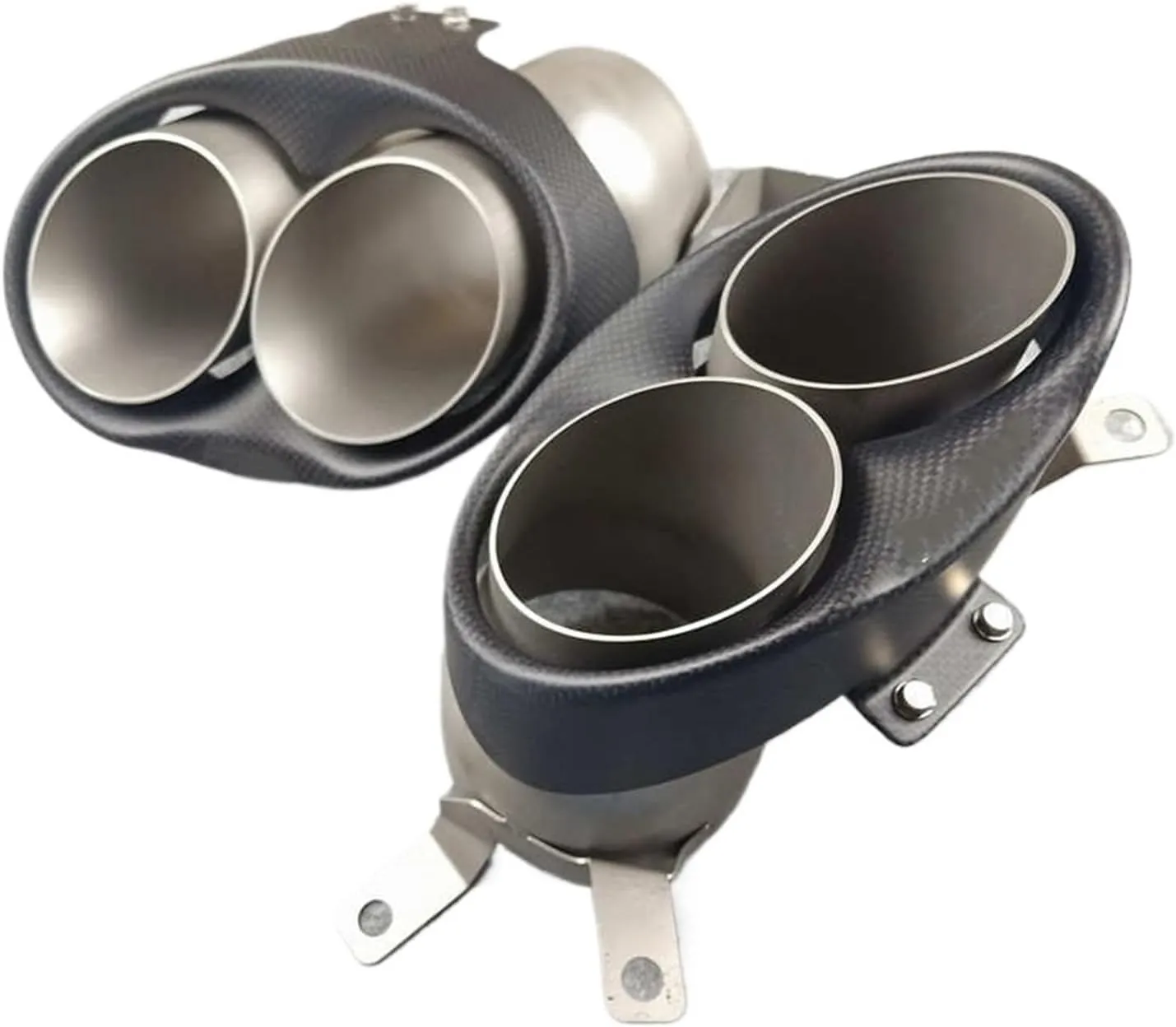 Real Carbon Exhaust Tip Compatible For Audi RS4 RS5 RS6 RS7 Diffuser Nozzles Tailpipe Compatible For Akrapovic Muffler Tip (Color : 16-18 A6 Update RS6), junjun9311 mall