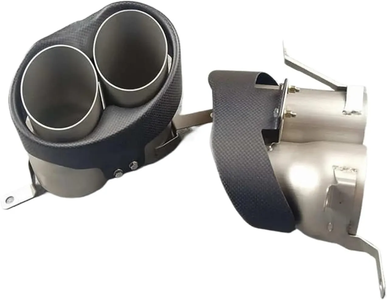 Real Carbon Exhaust Tip Compatible For Audi RS4 RS5 RS6 RS7 Diffuser Nozzles Tailpipe Compatible For Akrapovic Muffler Tip (Color : 16-18 A6 Update RS6), junjun9311 mall