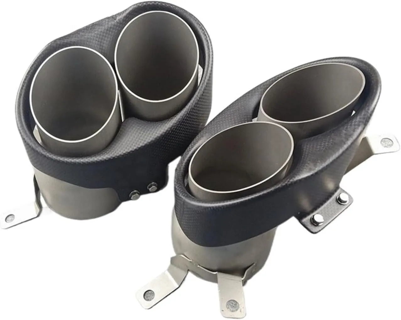 Real Carbon Exhaust Tip Compatible For Audi RS4 RS5 RS6 RS7 Diffuser Nozzles Tailpipe Compatible For Akrapovic Muffler Tip (Color : 16-18 A6 Update RS6), junjun9311 mall