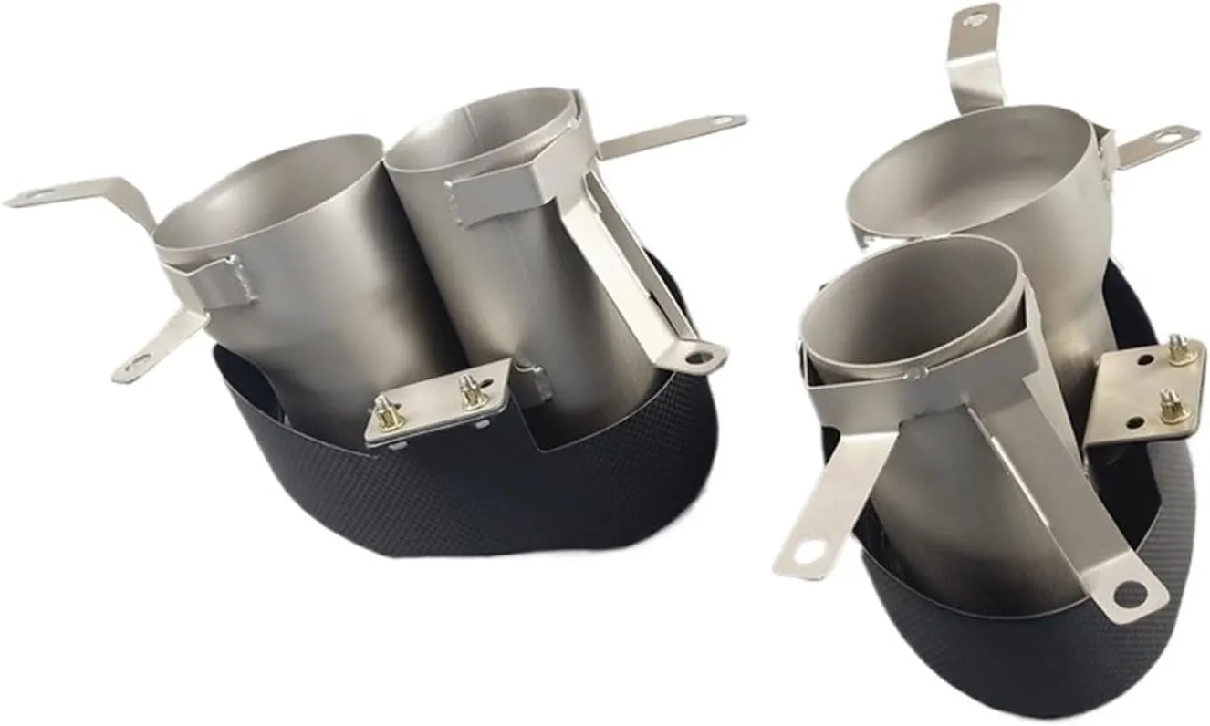 Real Carbon Exhaust Tip Compatible For Audi RS4 RS5 RS6 RS7 Diffuser Nozzles Tailpipe Compatible For Akrapovic Muffler Tip (Color : 16-18 A6 Update RS6), junjun9311 mall