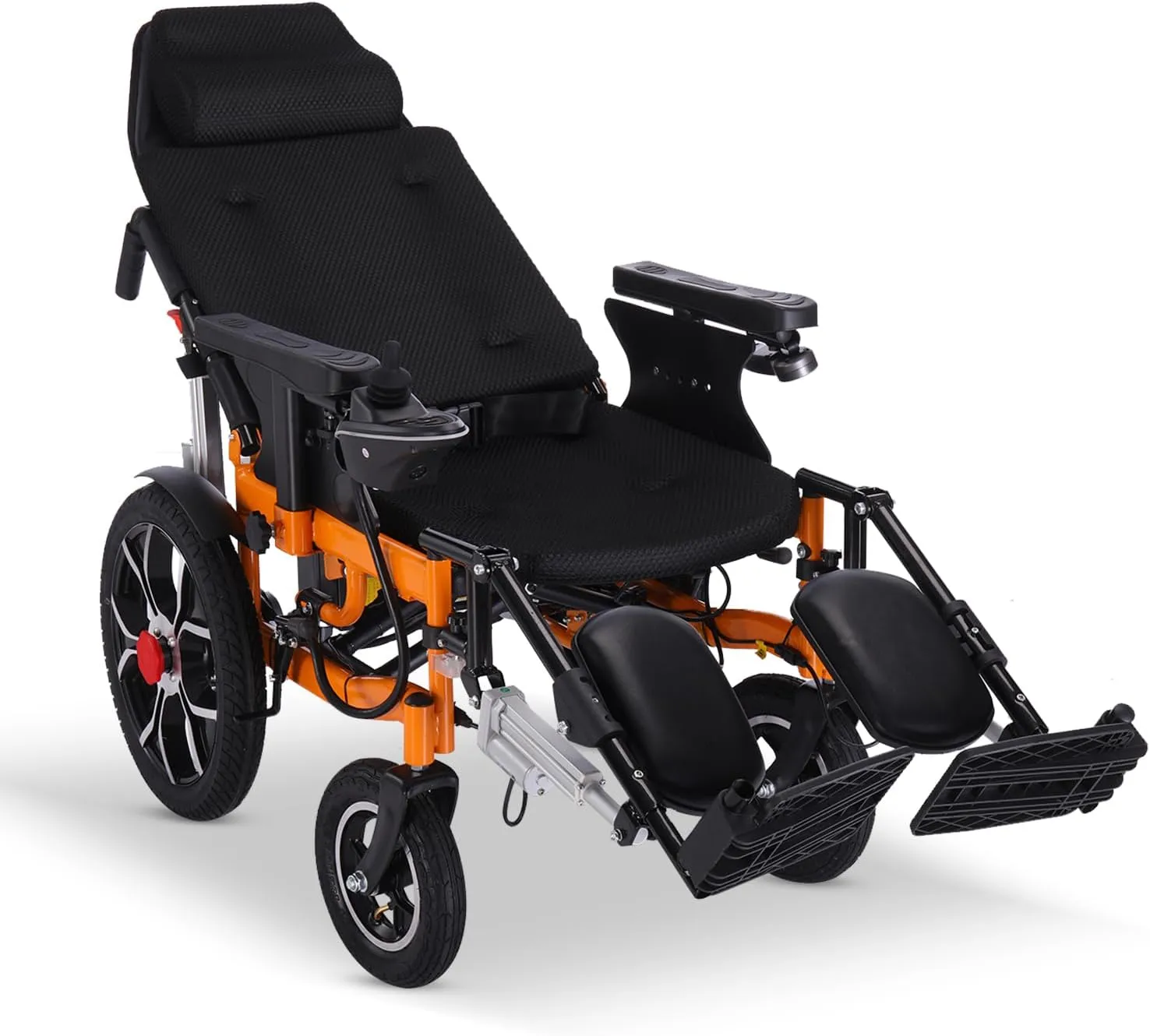 Reclining Electric Wheelchairs for Adults,20" Seat Width All Terrain Power Wheelchairs Lightweight Foldable,20 Miles Range All Terrain Motorized Wheelchair for Seniors Portable Airline Approved