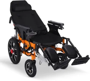 Reclining Electric Wheelchairs for Adults,20" Seat Width All Terrain Power Wheelchairs Lightweight Foldable,20 Miles Range All Terrain Motorized Wheelchair for Seniors Portable Airline Approved