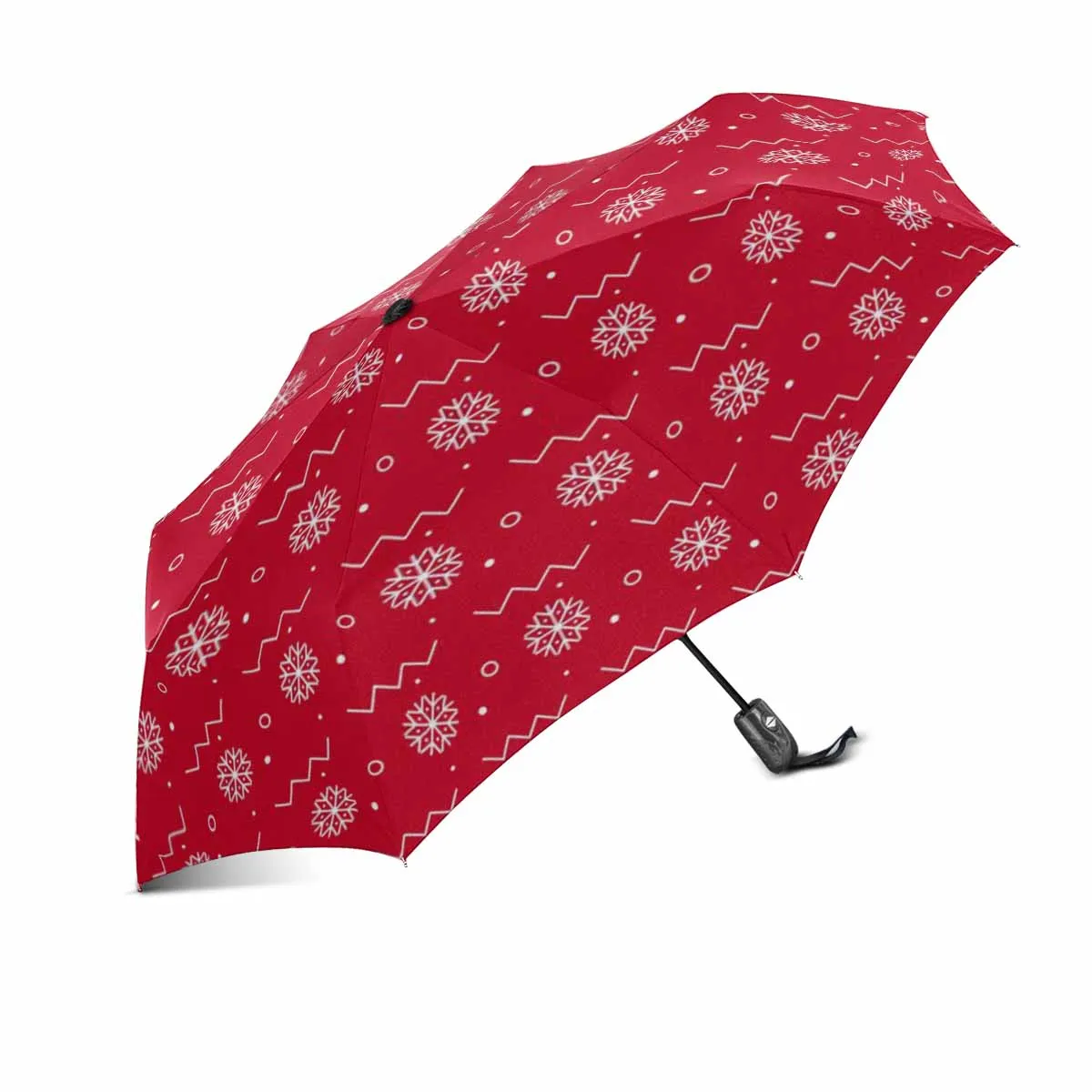 red pattern Umbrella Automatic Foldable with totes