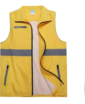 reflective clothing Reflective vest worker breathable vest riding protective safety clothing sanitation traffic construction clothes jacket reflecting suit(XL size)