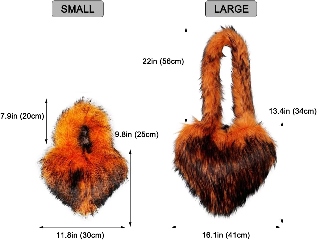 Rejolly Heart Shaped Furry Purse for Women Large Soft Shoulder Bag Fluffy Faux Fur Trendy Y2K Girls Handbag