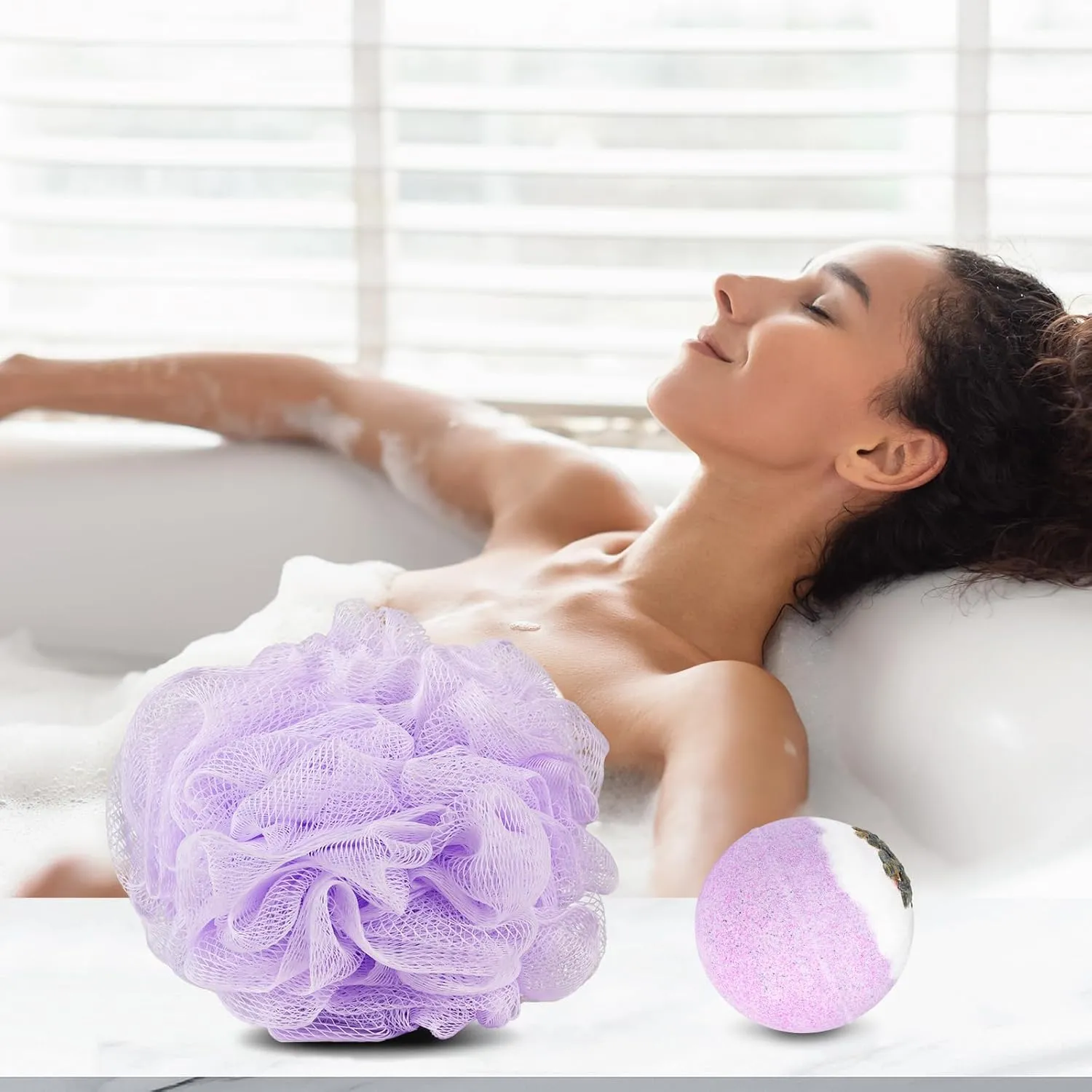 Relaxing Spa Kit Gift Basket Set - Birthday Gifts for Women - Gift for Wife, Mom, Sister, Girlfriend, Friends (Purple)
