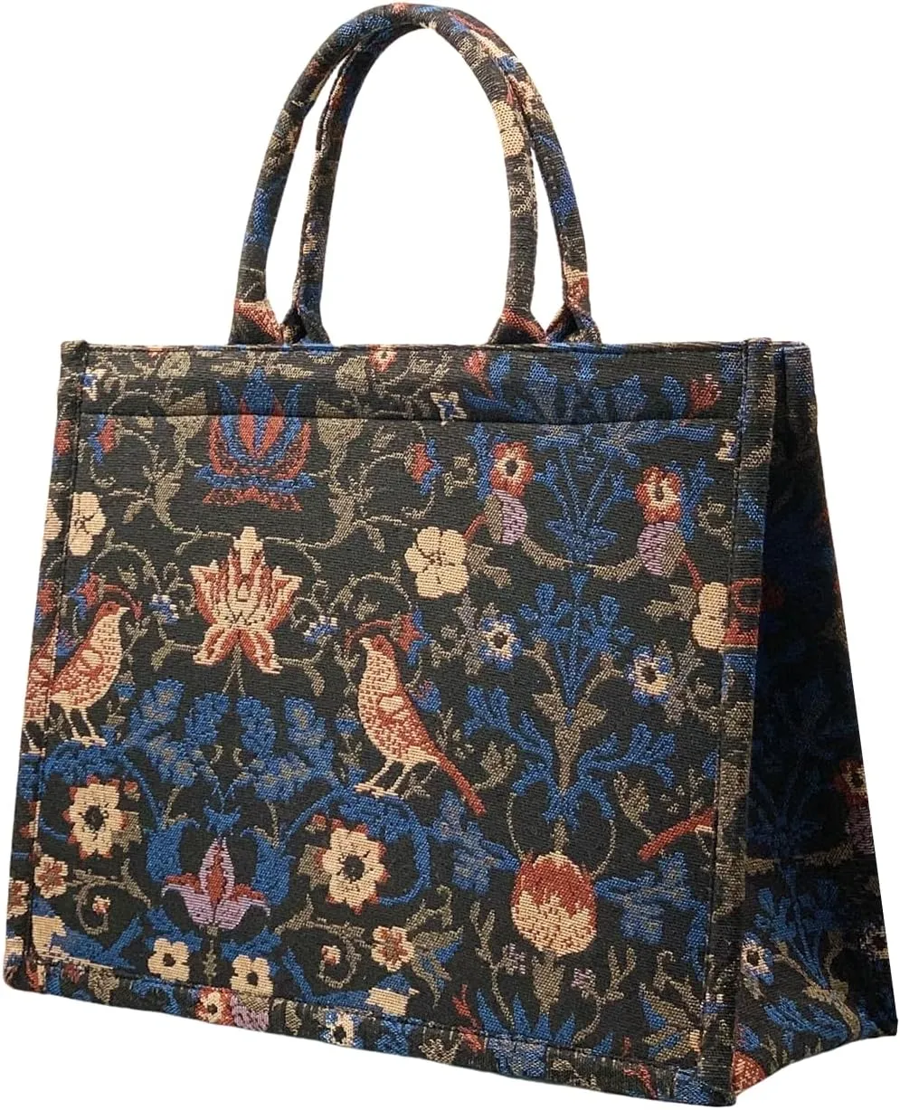 Retro Embroidery Jacquard Handbag Luxury Large Capacity Tote Bags Cotton Linen Bag for Women