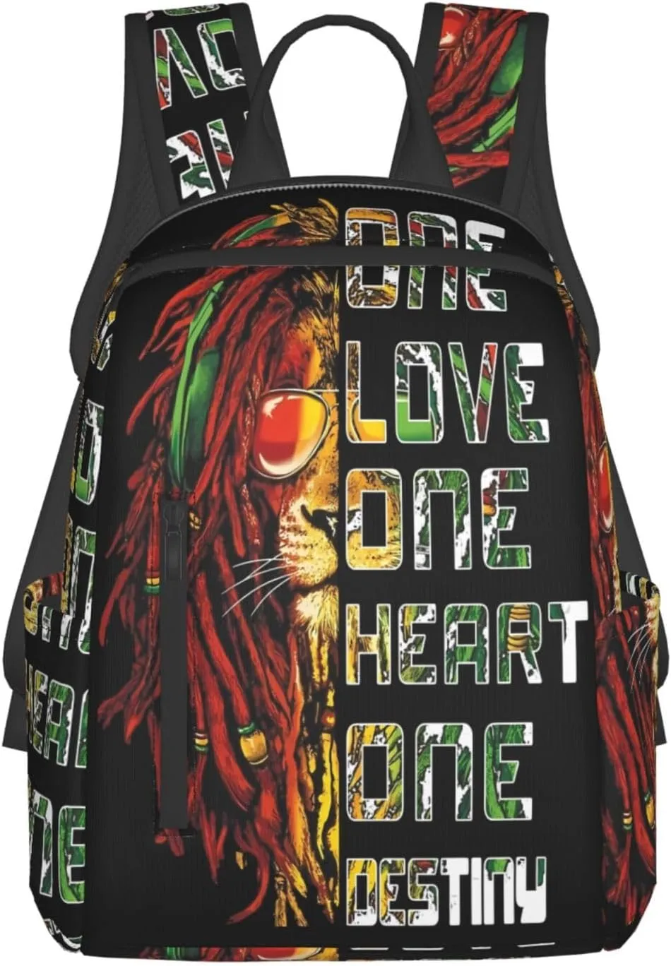 Retro Lion One Loves Heart Destiny Casual Backpacks Laptop Backpack Outdoor Travel Rucksack Sport Carry-On Daypack Lightweight Bag with Multi-Pockets