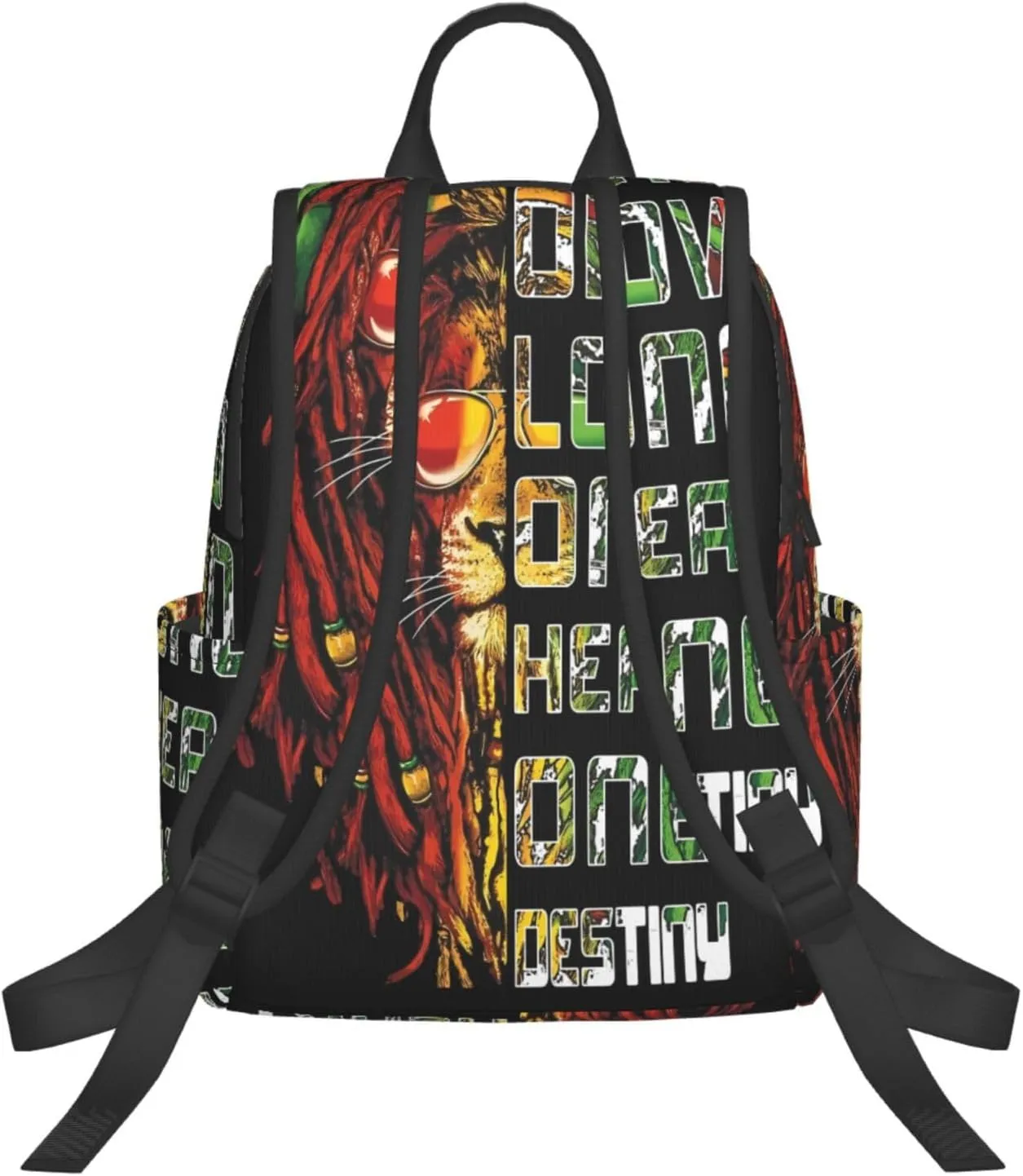 Retro Lion One Loves Heart Destiny Casual Backpacks Laptop Backpack Outdoor Travel Rucksack Sport Carry-On Daypack Lightweight Bag with Multi-Pockets