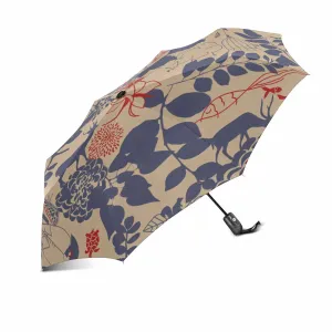 Retro Nature Carnival pattern totes umbrella automatic windproof foldable