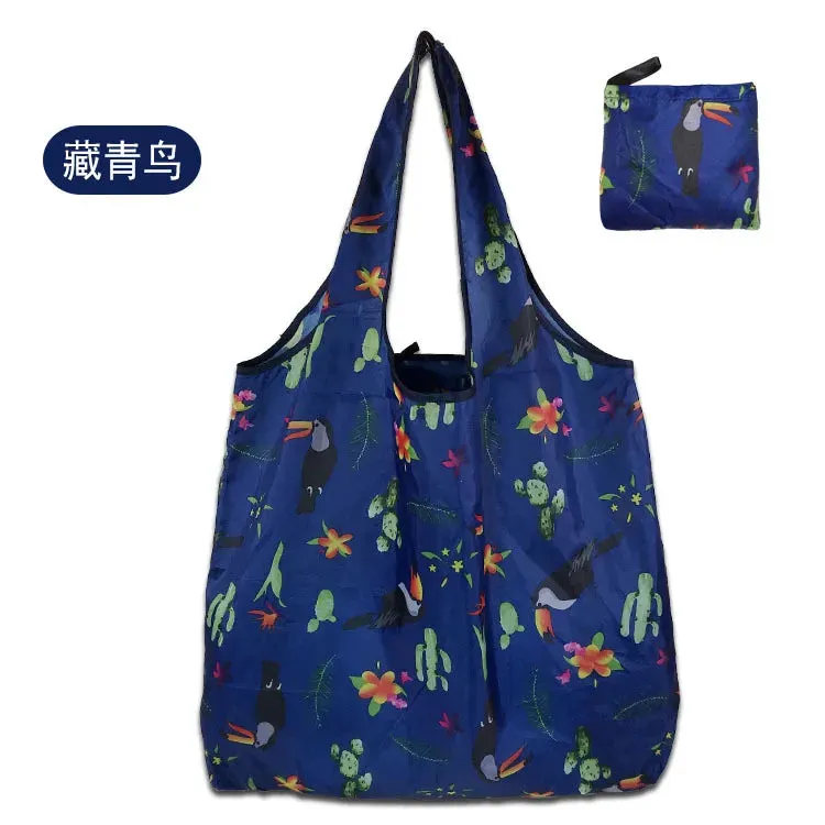 Reusable Foldable Shopping Bags - Large Size Eco-Friendly Totes, Heavy Duty & Washable