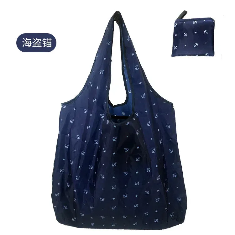 Reusable Foldable Shopping Bags - Large Size Eco-Friendly Totes, Heavy Duty & Washable
