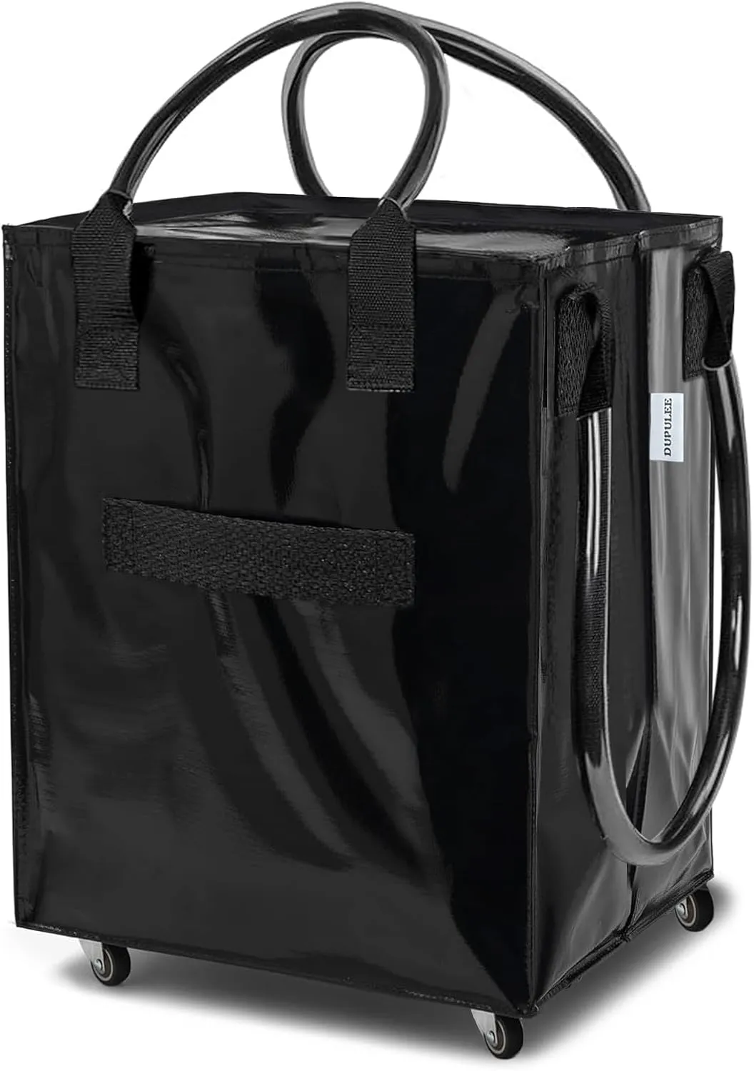 Reusable Grocery Bag On Wheels,Shopping Trolley with Zipper Closure,Rolling Tote,Lightweight&Foldable,Unbreakable Handles,66 lb Capacity(Medium,Black)