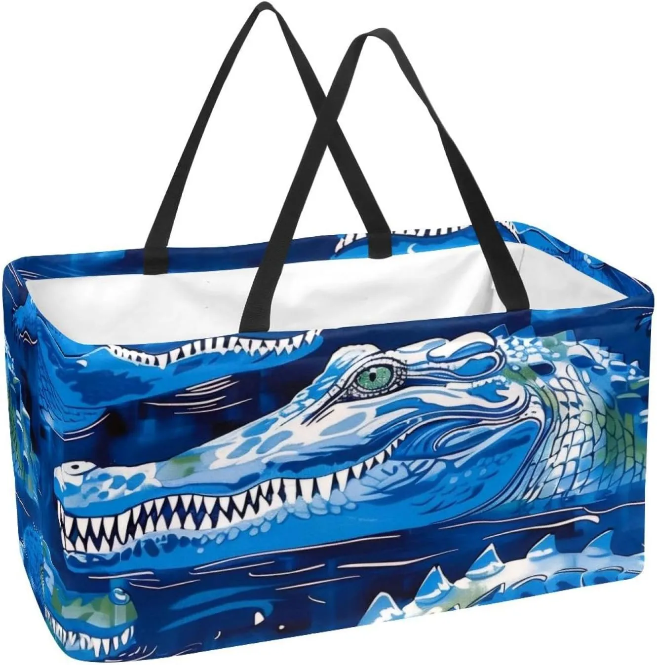 Reusable Grocery Bags Color Tie Dye Butterflies Pattern Foldable Washable Large Storage Bins Basket Shopping Tote Bag