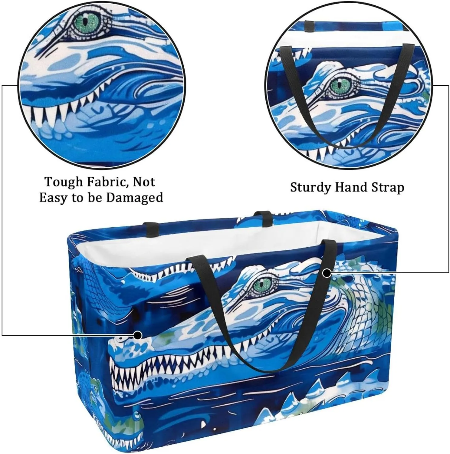 Reusable Grocery Bags Color Tie Dye Butterflies Pattern Foldable Washable Large Storage Bins Basket Shopping Tote Bag