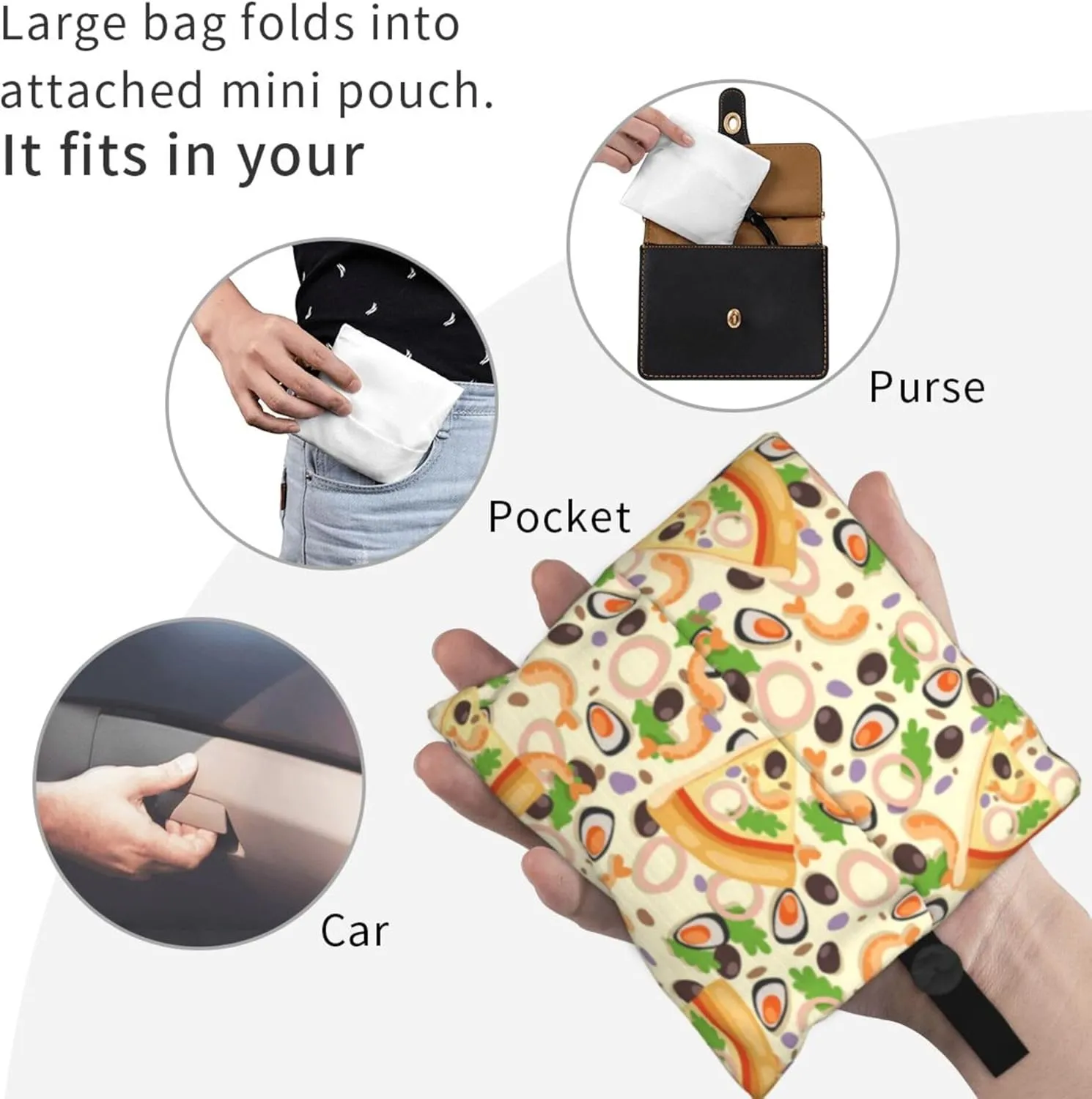 Reusable Shopping Bags Foldable Grocery Bags, Reusable Tote Bags Portable Storage Bags for Kitchen Shopping