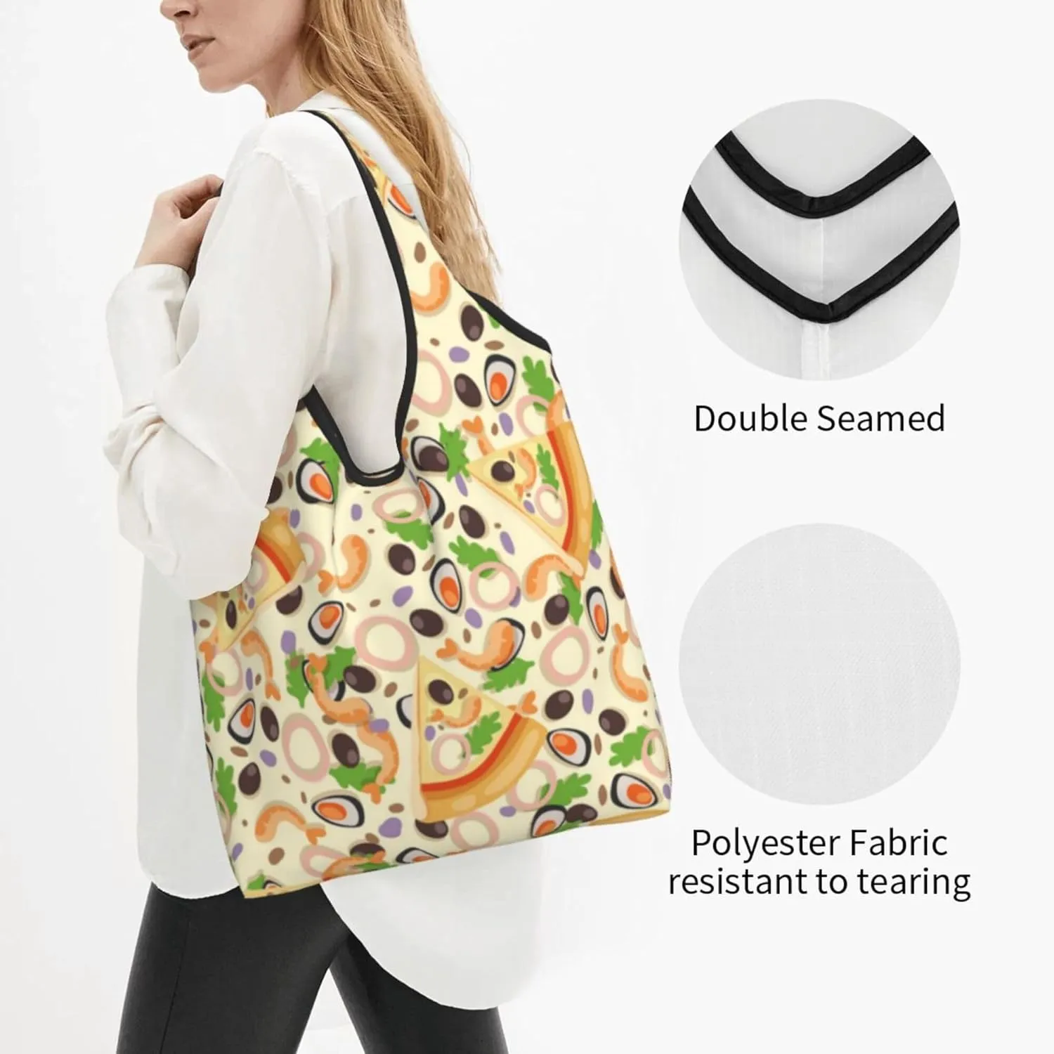 Reusable Shopping Bags Foldable Grocery Bags, Reusable Tote Bags Portable Storage Bags for Kitchen Shopping
