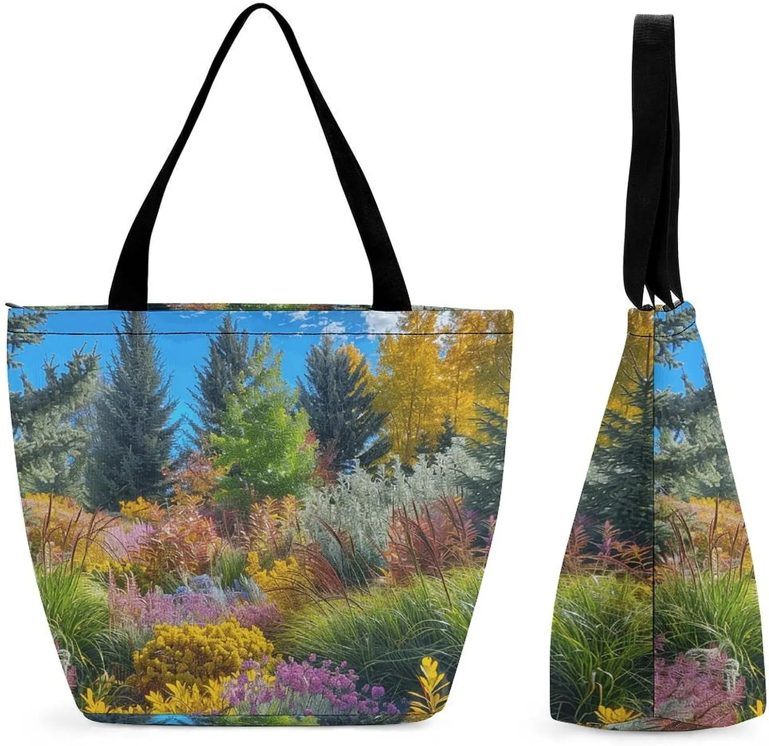 Reusable Shopping Bags for Women Large Grocery Bags Travel Tote Bags Conifer Style Photo Shoulder Bag for Work
