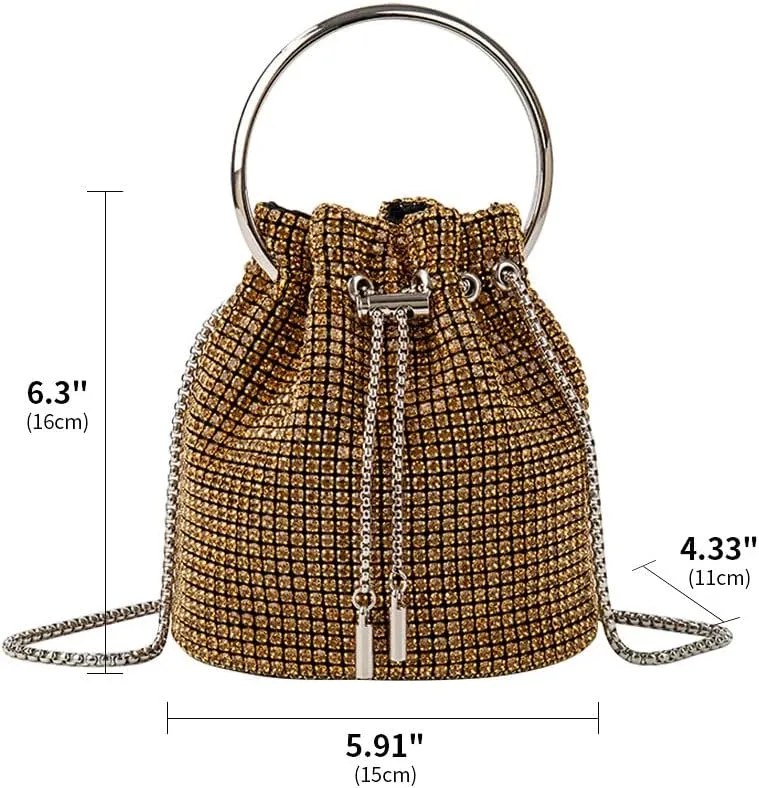 Rhinestone Evening Bag Bling Purse Sparkly Diamond Clutch Purse for Women Shoulder Handbag Cocktail Party Wedding Prom