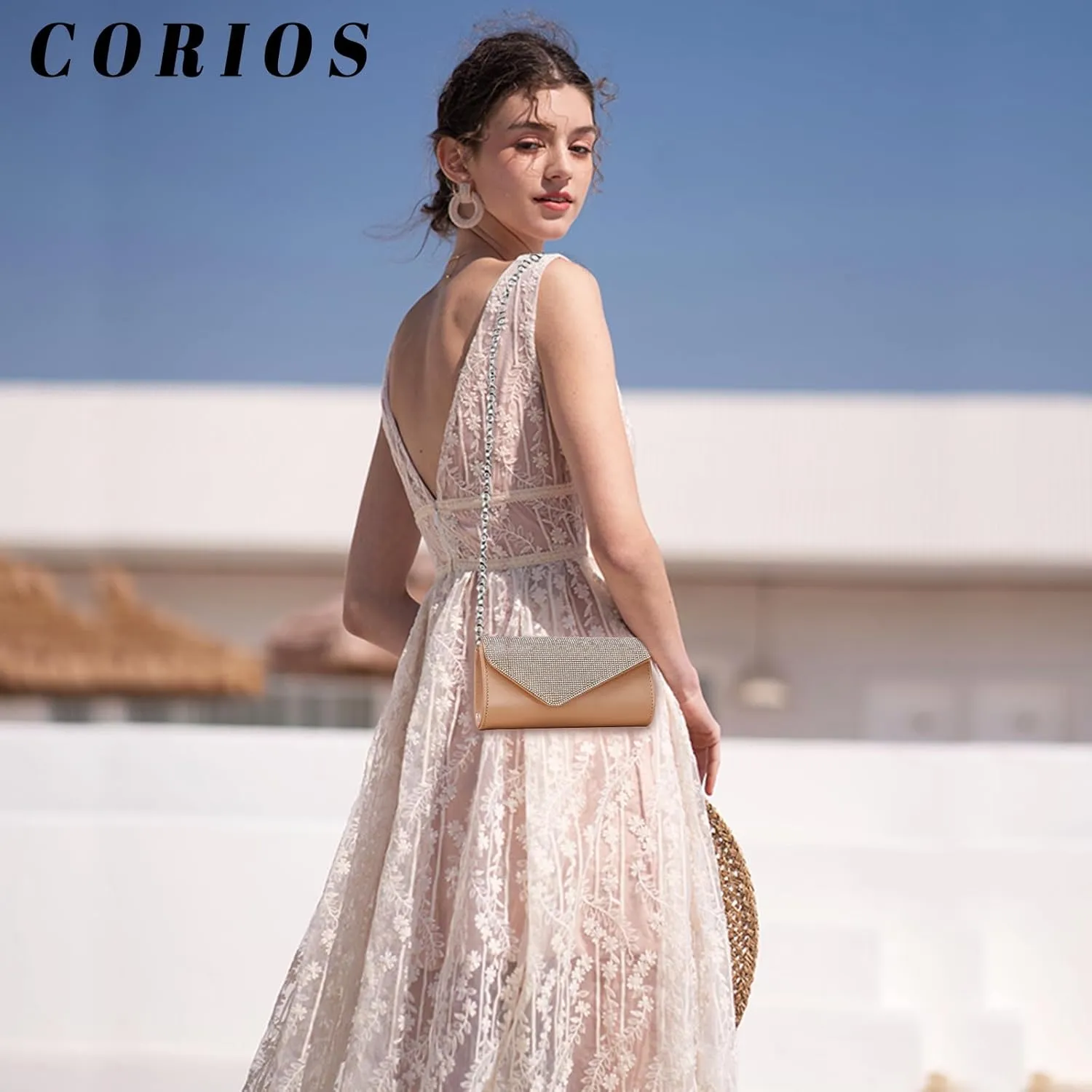 Rhinestone Evening Bag for Women Envelope Clutch Bag Crystal Handbag Bridal Wedding Purse Elegant Shoulder Bag