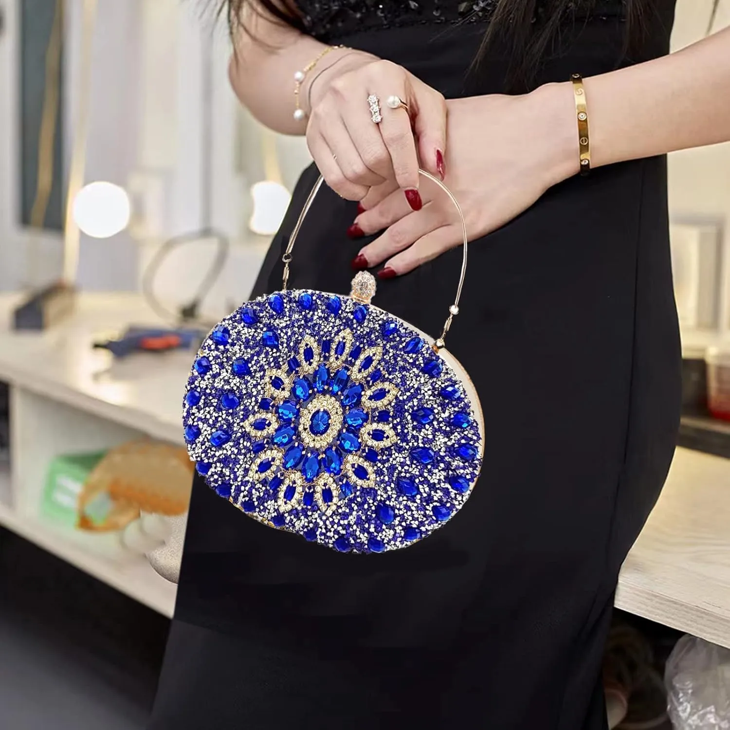 Rhinestone Evening Clutch Purses for Women Wedding Clutch Party Purse Bridal Diamonds Prom Cocktail Handbags