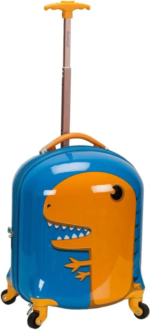 Rockland Jr. Kids' My First Hardside Spinner Luggage,Telescoping Handles, Dinosaur, Carry-On 19-Inch