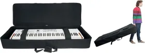 Rockville Rolling Bag 88 Key Keyboard Case w/Wheels Trolley Handle Large Pocket V2