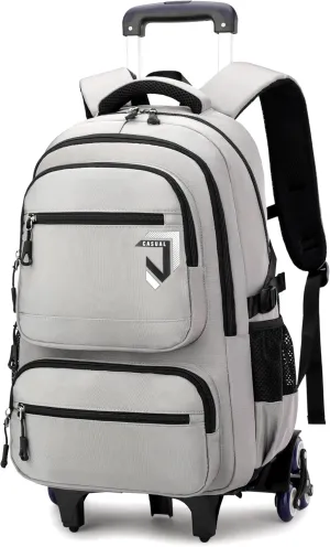 Rolling Backpack for Boys Backpack with Wheels Roller Laptop School Bag Trolley Bookbag
