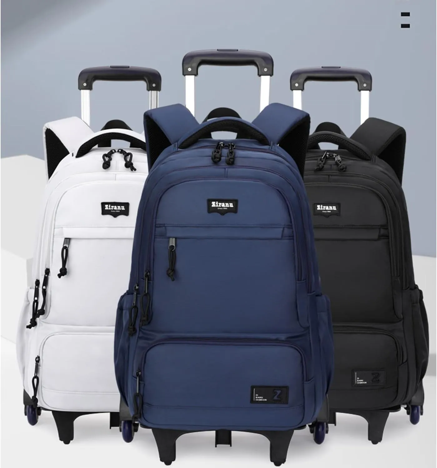 Rolling Backpack for Boys with 6 Wheels Roller Backpack Wheeled School Bag for Teen Boys Blue