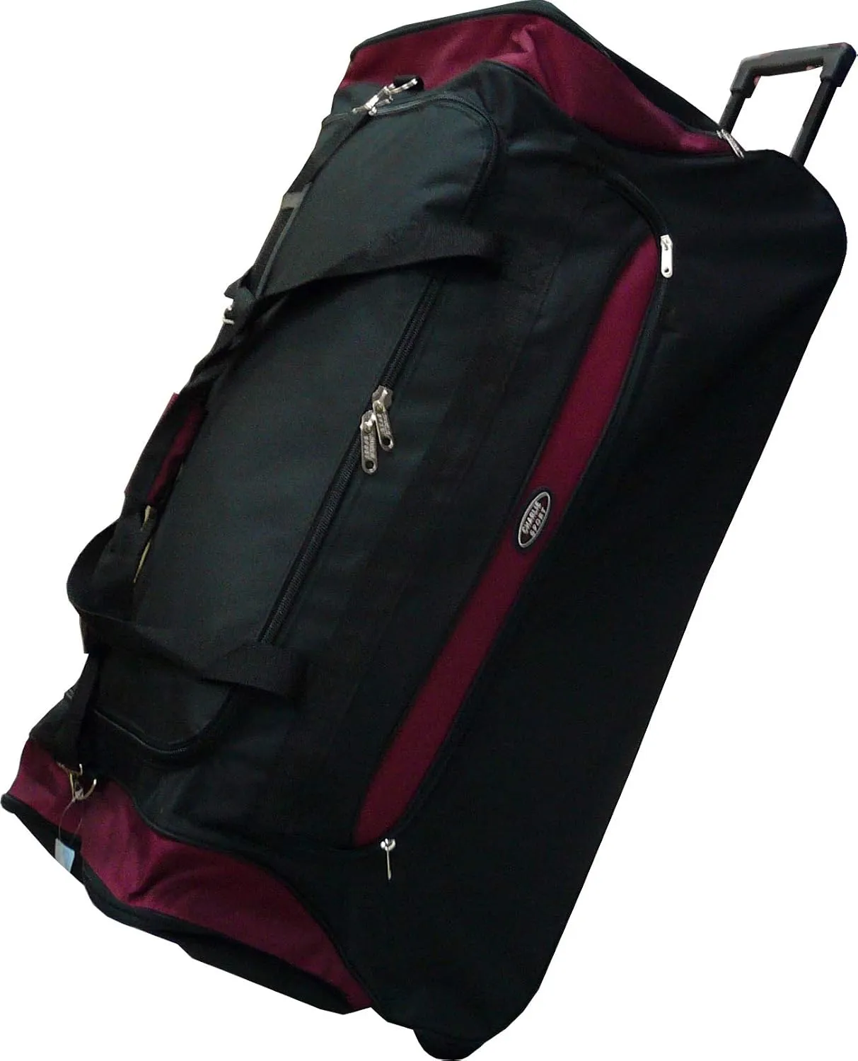Rolling Duffle Bag (36-inch, Black/Burgundy)