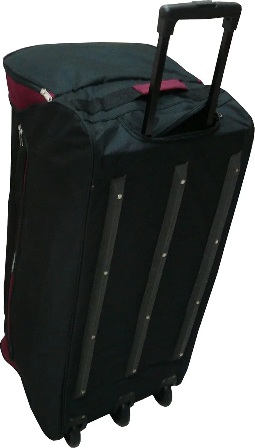 Rolling Duffle Bag (36-inch, Black/Burgundy)