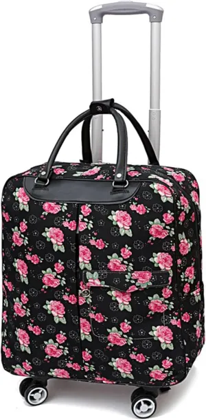Rolling Duffle Bag with Wheels - Large Capacity Waterproof Travel Bag | 360° Spinner Wheels & Telescopic Handle | Carry-On Weekender for Men & Women(Style5,Medium)