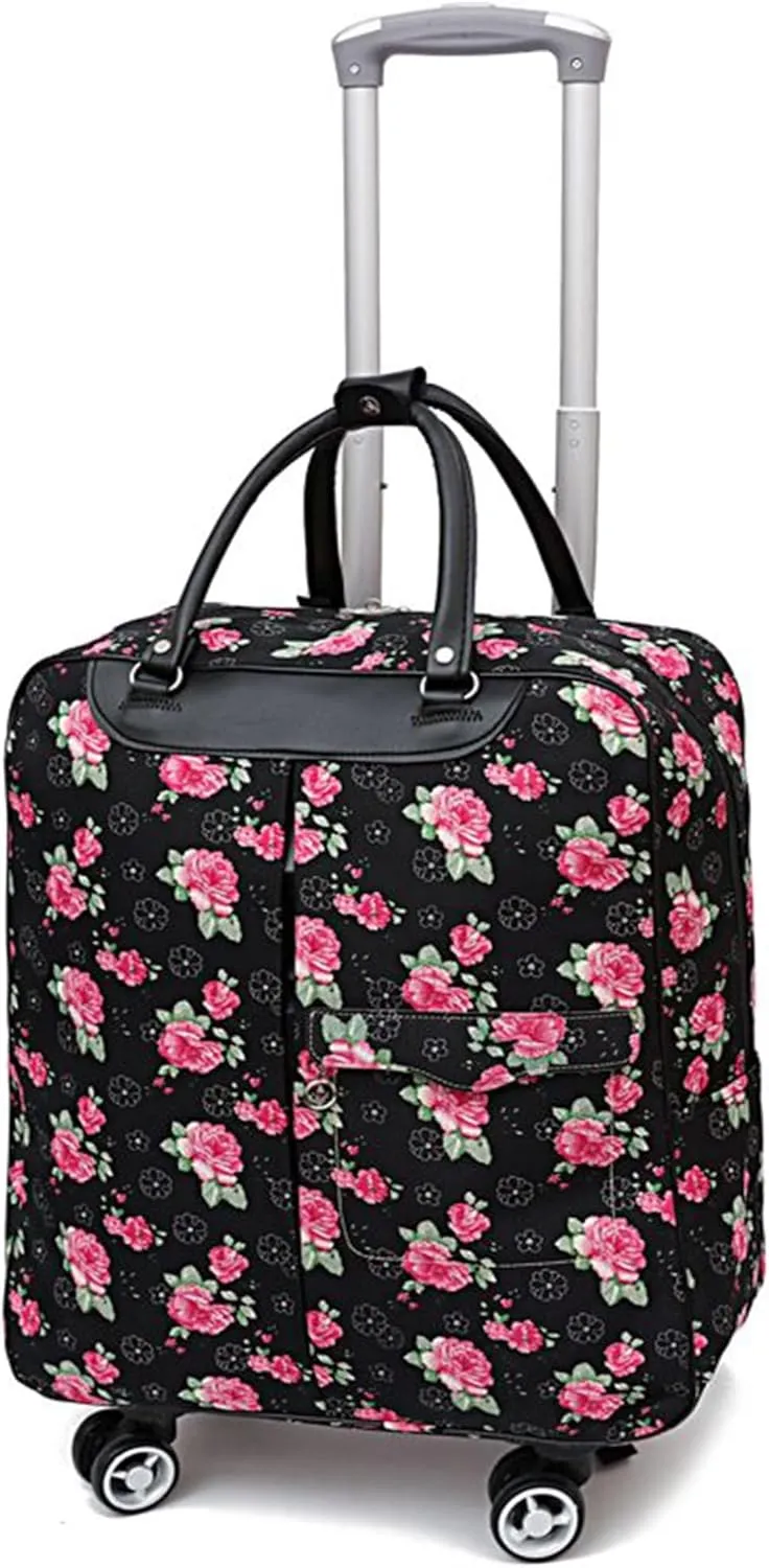 Rolling Duffle Bag with Wheels - Large Capacity Waterproof Travel Bag | 360° Spinner Wheels & Telescopic Handle | Carry-On Weekender for Men & Women(Style5,Medium)