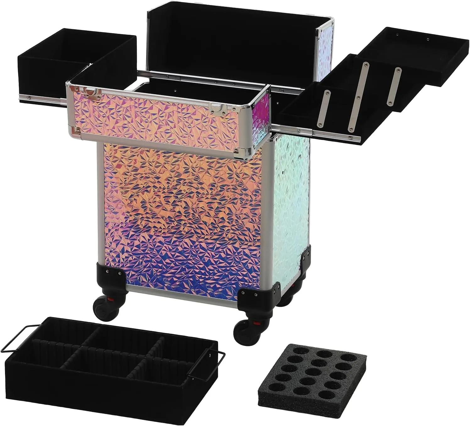 Rolling Makeup Cart with Wheels for Cosmetics Storage (Colorful)