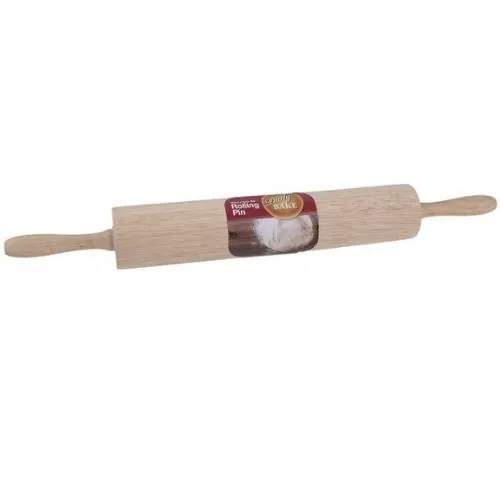 Rolling Pin Rubberwood Pastry Baking Tool Kitchen Easy Roller Crusher 50cm