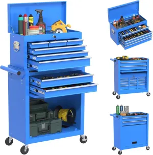 Rolling Tool Chest with Wheels, 8-Drawer High Capacity Tool Box with Wheels, Removable Storage Toolbox with Lock for Garage, Workshop