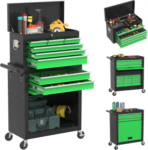 Rolling Tool Chest with Wheels, 8-Drawer High Capacity Tool Box with Wheels, Removable Storage Toolbox with Lock for Garage, Workshop