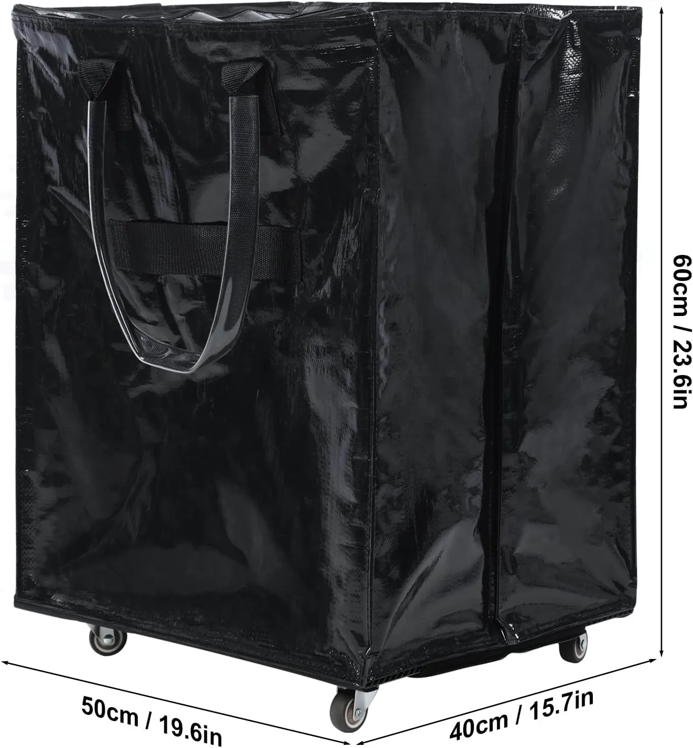 Rolling Tote Bag with Wheels, Collapsible Shopping Trolley with Ergonomic Handle, Zipper Closure, Water-Resistant Design, Portable Wheeled Tote Bag Large