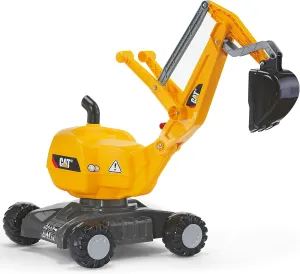 rolly toys CAT Construction Ride-On: 360-Degree Excavator/Shovel Digger, Youth Ages 3  , Yellow