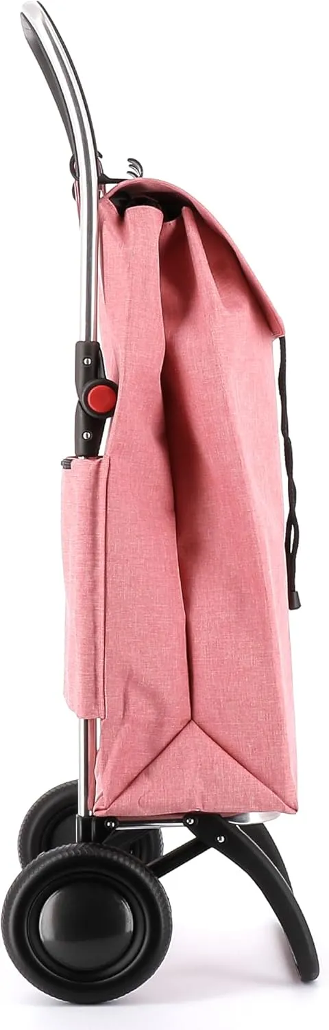 ROLSER I-Max Tweed 2 Wheel Foldable Shopping Trolley - Coral