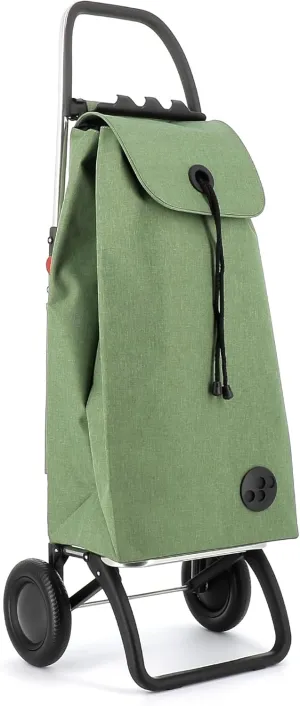 ROLSER I-Max Tweed 2 Wheel Foldable Shopping Trolley - Green