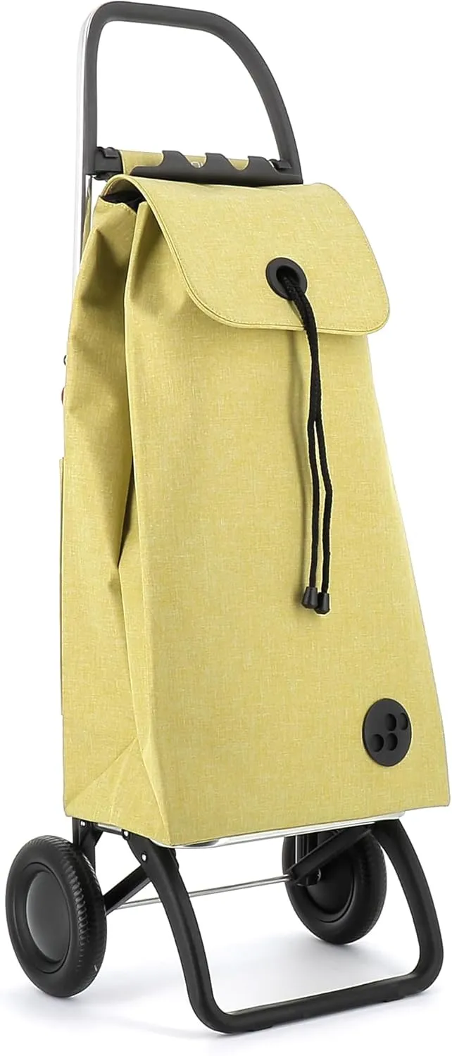 ROLSER I-Max Tweed 2 Wheel Foldable Shopping Trolley - Lime