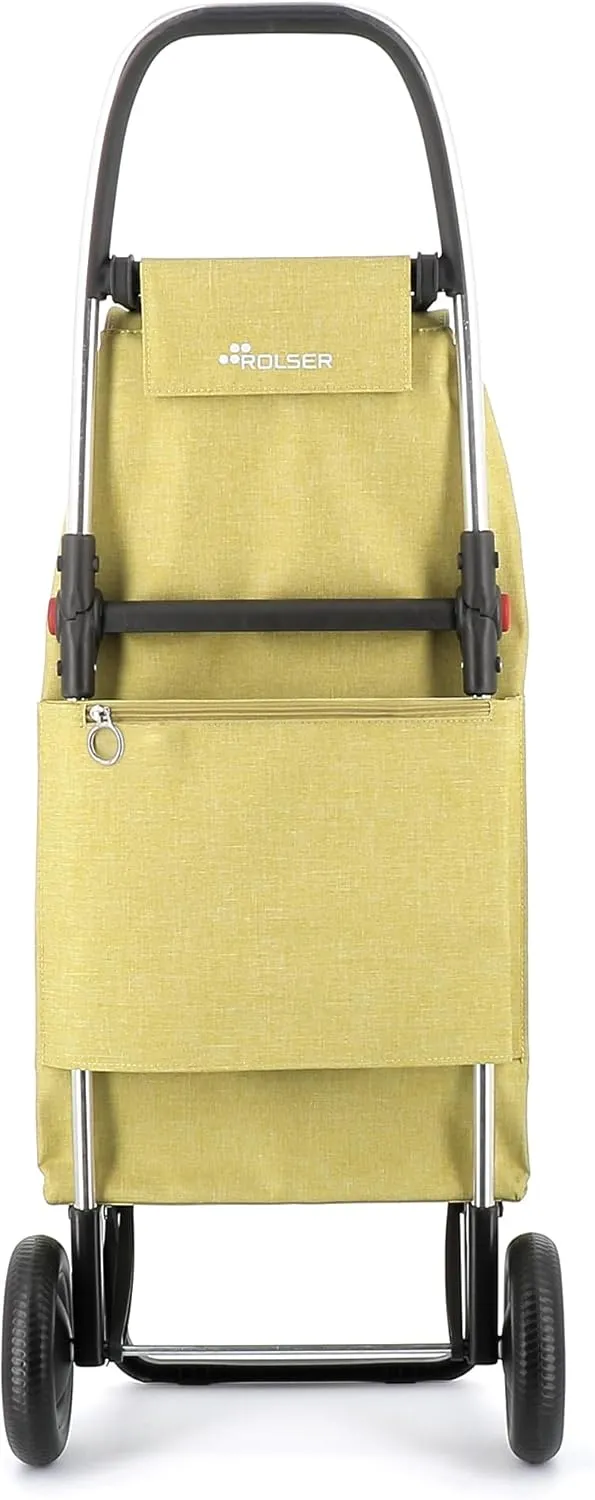ROLSER I-Max Tweed 2 Wheel Foldable Shopping Trolley - Lime