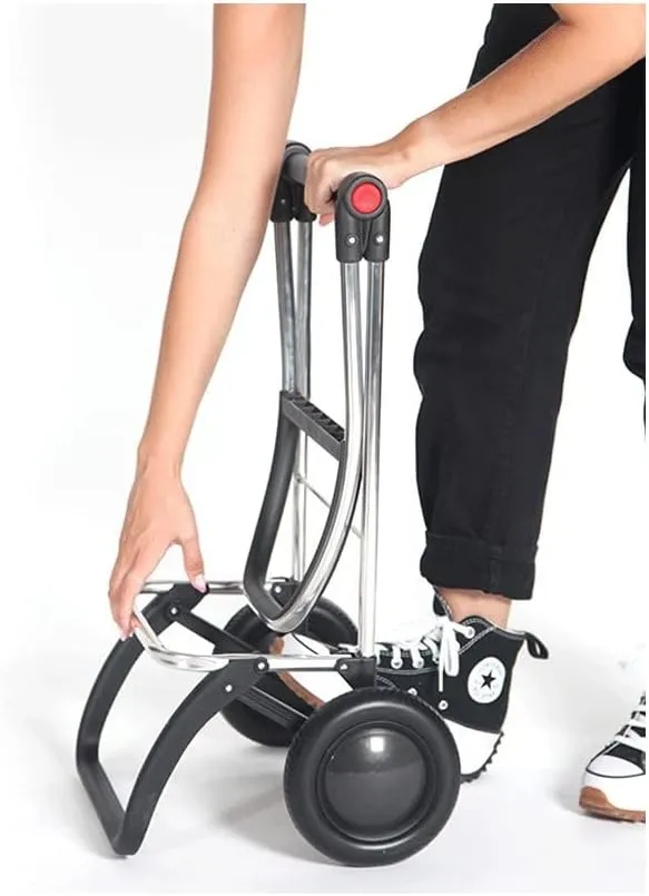ROLSER I-Max Tweed 2 Wheel Foldable Shopping Trolley - Lime