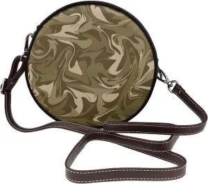 Round Crossbody Shoulder Bag Circle Purse Handbags for Women Small Fashion Clutch Evening Wallet