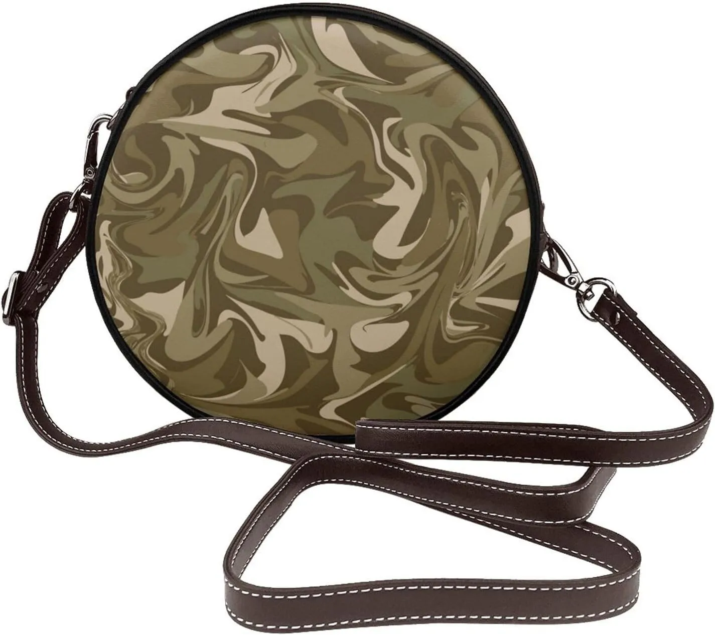 Round Crossbody Shoulder Bag Circle Purse Handbags for Women Small Fashion Clutch Evening Wallet