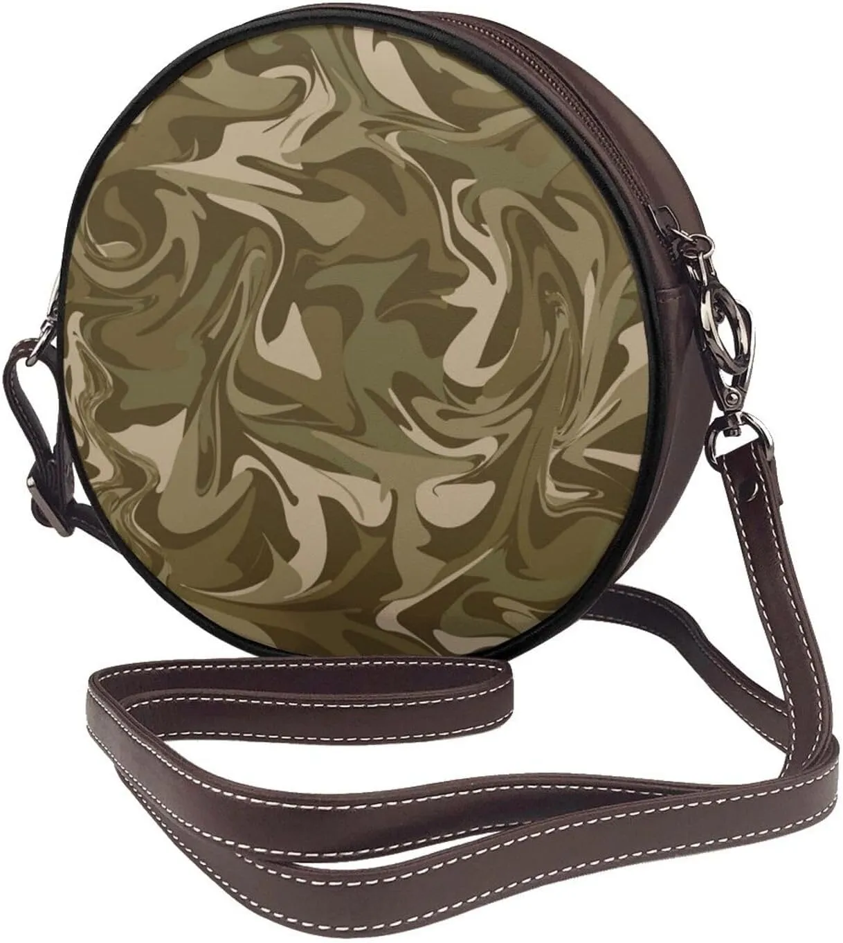 Round Crossbody Shoulder Bag Circle Purse Handbags for Women Small Fashion Clutch Evening Wallet